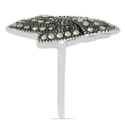 BUY 925 SILVER NATURAL AUSTRIAN MARCASITE GEMSTONE STYLISH RING 